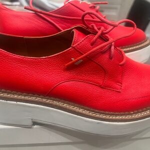 Emporio Armani red lace up shoes size 7
